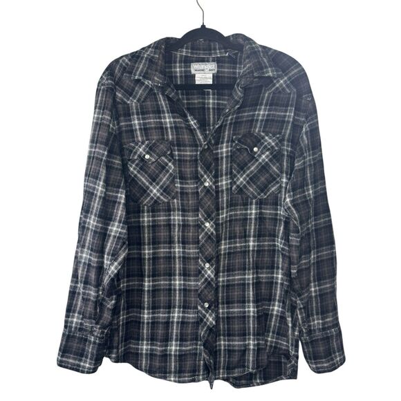 Wrangler Western Style Cowboy Pearl Snap Long‎ Sleeve Button Down Size XL - Picture 1 of 6